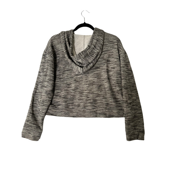 Anthropologie SATURDAY SUNDAY Womens Hoodie REHEARSAL Cropped Gray Sparkle Sz L - Picture 3 of 5